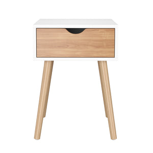 Nachttisch NORDIC 40 x 56 cm weiss/natur