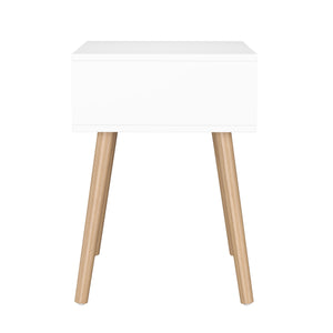Nachttisch NORDIC 40 x 56 cm weiss/natur