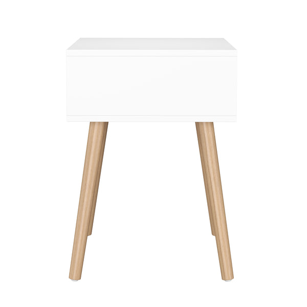 Nachttisch NORDIC 40 x 56 cm weiss/natur