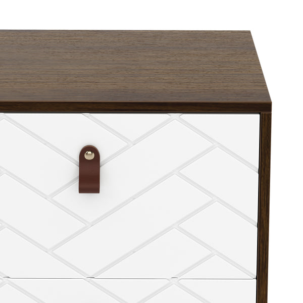 Nachttisch NORDRIFT 49 x 69 cm braun/weiss