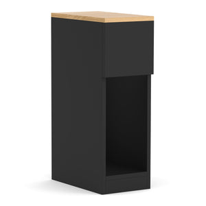 Nachttisch TIVRA mit Schublade 20 x 60 cm 2er Set schwarz/braun