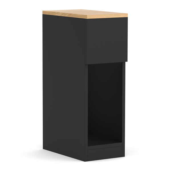 Nachttisch TIVRA mit Schublade 20 x 60 cm 2er Set schwarz/braun