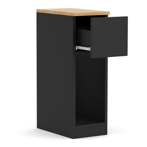 Nachttisch TIVRA mit Schublade 20 x 60 cm 2er Set schwarz/braun
