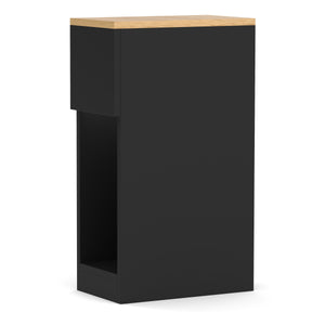 Nachttisch TIVRA mit Schublade 20 x 60 cm 2er Set schwarz/braun
