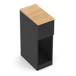 Nachttisch TIVRA mit Schublade 20 x 60 cm 2er Set schwarz/braun