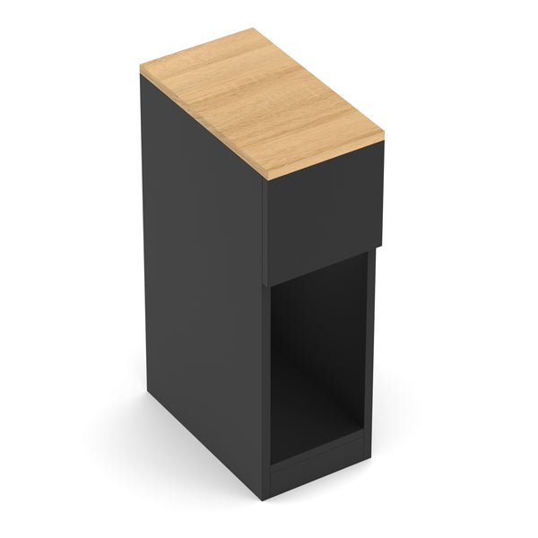 Nachttisch TIVRA mit Schublade 20 x 60 cm 2er Set schwarz/braun