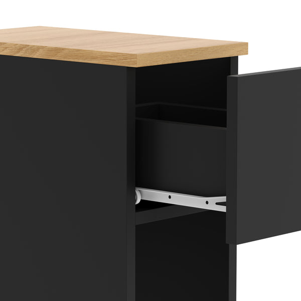 Nachttisch TIVRA mit Schublade 20 x 60 cm 2er Set schwarz/braun