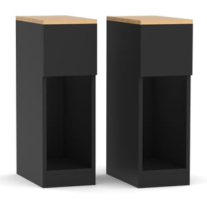 Nachttisch TIVRA mit Schublade 20 x 60 cm 2er Set schwarz/braun
