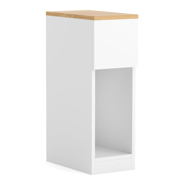 Nachttisch TIVRA mit Schublade 20 x 60 cm 2er Set weiss/braun