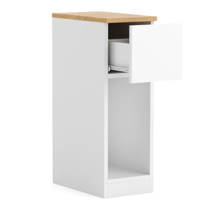 Nachttisch TIVRA mit Schublade 20 x 60 cm 2er Set weiss/braun