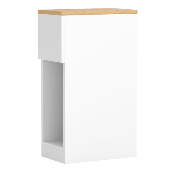 Nachttisch TIVRA mit Schublade 20 x 60 cm 2er Set weiss/braun