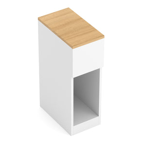 Nachttisch TIVRA mit Schublade 20 x 60 cm 2er Set weiss/braun