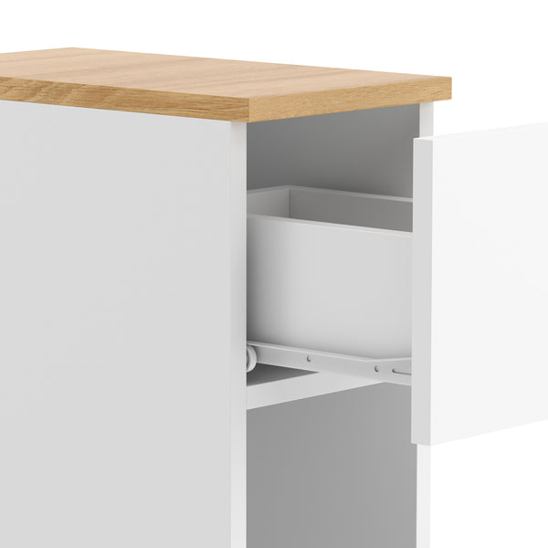 Nachttisch TIVRA mit Schublade 20 x 60 cm 2er Set weiss/braun
