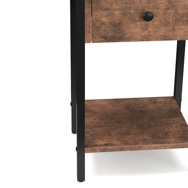 Nachttisch Vintage BONITA 35 x 68 cm mit 2 Schubladen