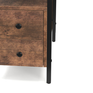 Nachttisch Vintage BONITA 30 x 61 cm mit 2 Schubladen