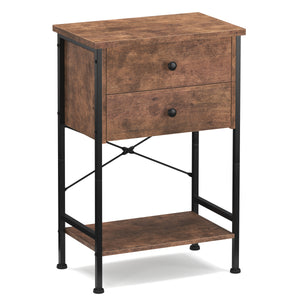 Nachttisch Vintage BONITA 35 x 69 cm mit 2 Schubladen