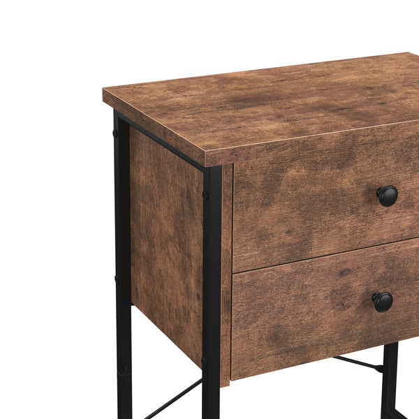 Nachttisch Vintage BONITA 35 x 69 cm mit 2 Schubladen
