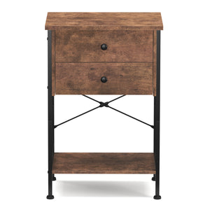 Nachttisch Vintage BONITA 35 x 69 cm mit 2 Schubladen