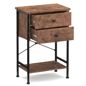 Nachttisch Vintage BONITA 35 x 69 cm mit 2 Schubladen