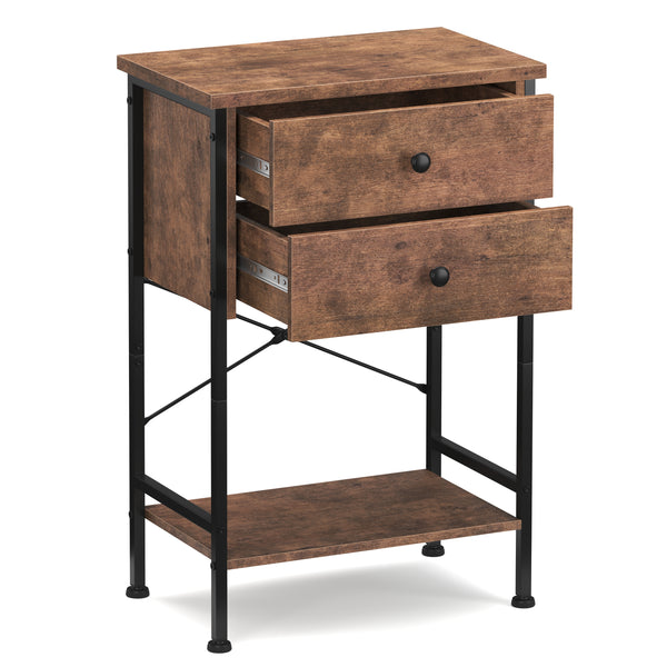 Nachttisch Vintage BONITA 35 x 69 cm mit 2 Schubladen