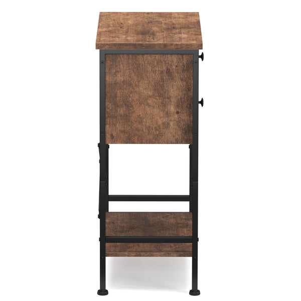 Nachttisch Vintage BONITA 35 x 69 cm mit 2 Schubladen