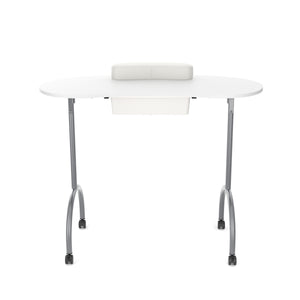 Foldable nail table with wheels, 98 x 77 x 44 cm, white