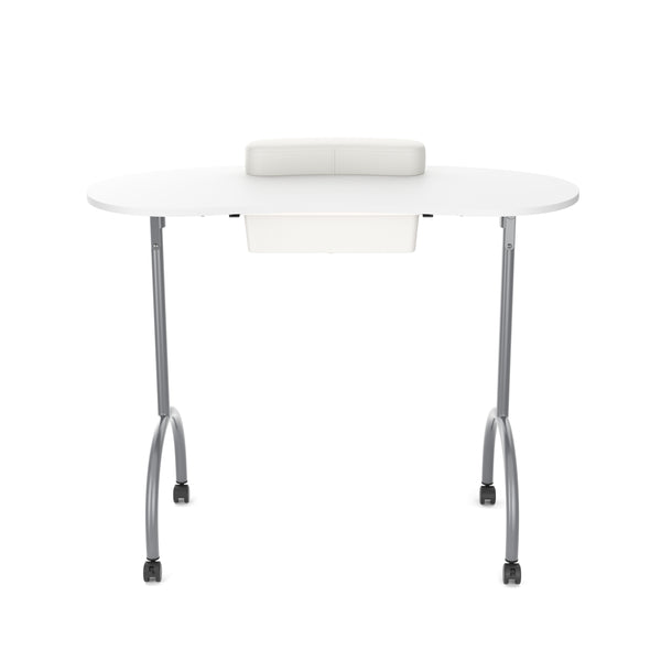 Foldable nail table with wheels, 98 x 77 x 44 cm, white