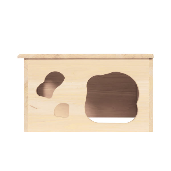 Kaninchen Meerschweinchen Haus Holz 40 x 31 x 23 cm natur