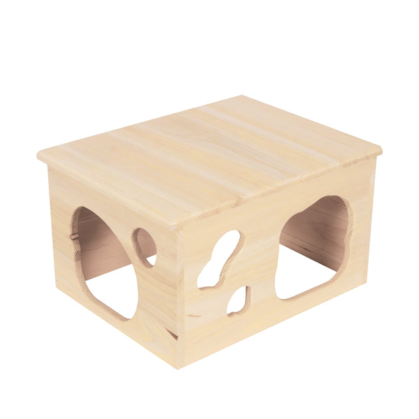 Kaninchen Meerschweinchen Haus Holz 40 x 31 x 23 cm natur