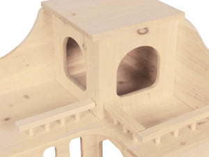 Kaninchen Meerschweinchen Haus Holz 55 x 39 x 39 cm natur