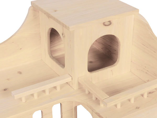 Kaninchen Meerschweinchen Haus Holz 55 x 39 x 39 cm natur