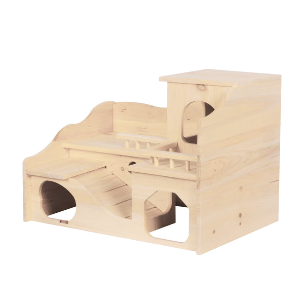 Kaninchen Meerschweinchen Haus Holz 55 x 39 x 39 cm natur