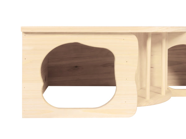 Kaninchen Meerschweinchen Haus Holz 60 x 37 x 20 cm natur