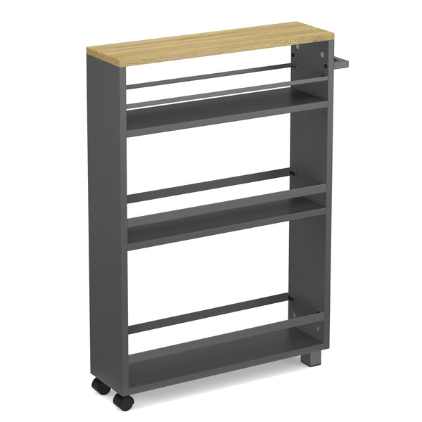 Nischenregal schmal 15 x 54 x 78 cm anthrazit/hellbraun