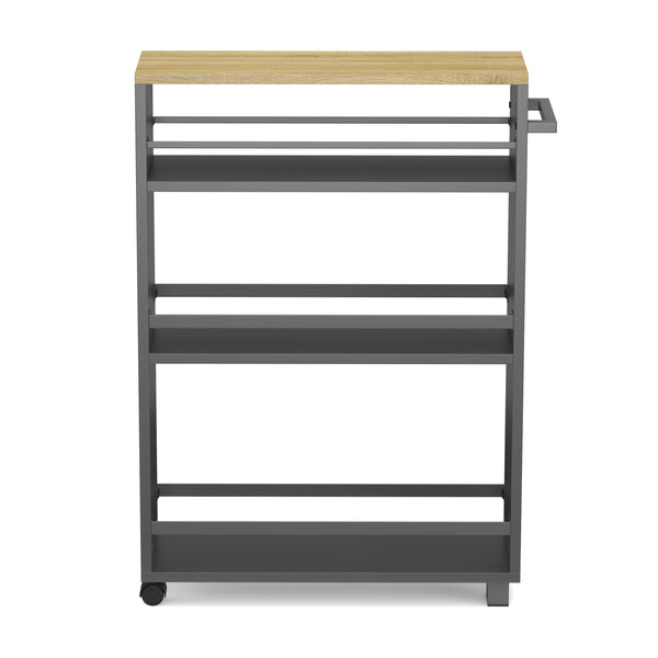 Nischenregal schmal 15 x 54 x 78 cm anthrazit/hellbraun