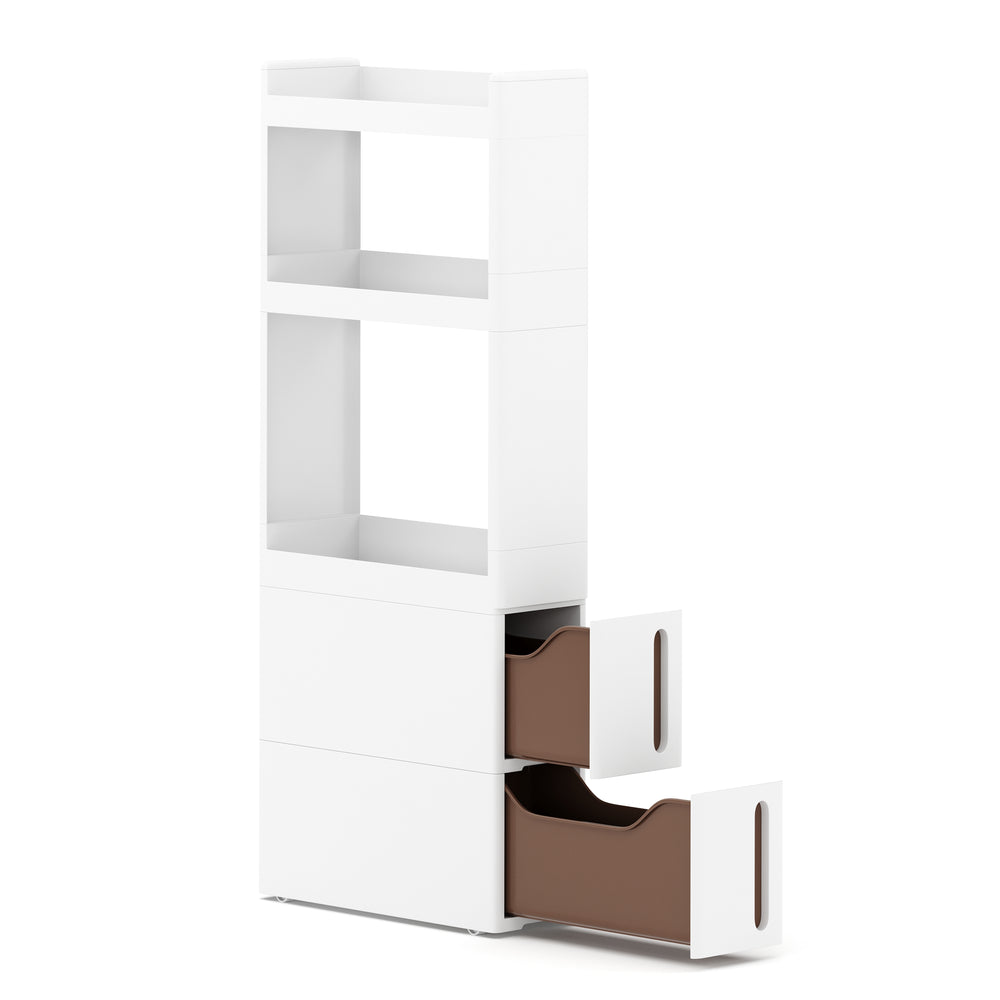 Niche shelf 17 x 45 x 107 cm white/brown