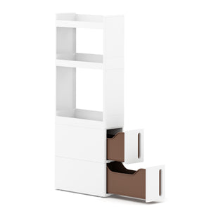 Nischenregal 17 x 45 x 107 cm weiss/braun