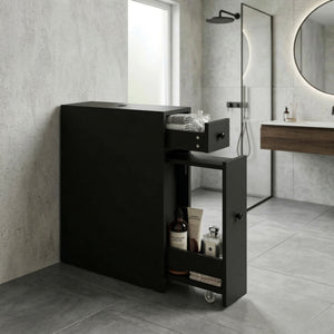 Nischenregal schmal 16 x 48 x 58 cm schwarz