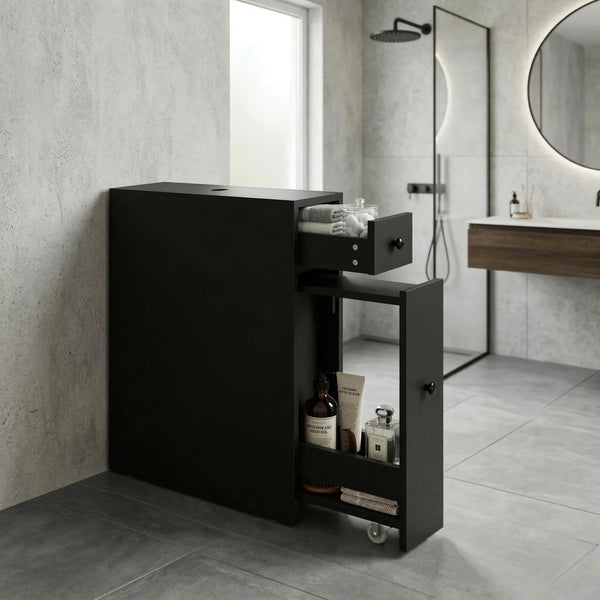 Nischenregal schmal 16 x 48 x 58 cm schwarz