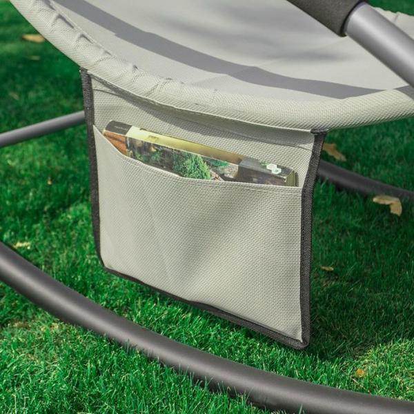Gartenliege | Sonnenliege mit Tasche | Liegestuhl Beige
