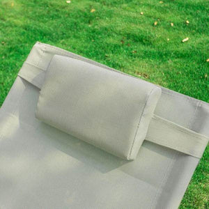 Gartenliege | Sonnenliege mit Tasche | Liegestuhl Beige