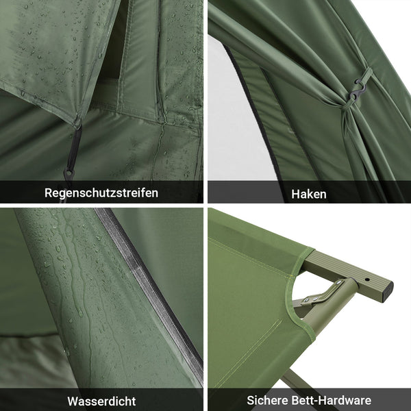 3in1-Zelt Campingzelt Einzelzelt Grün