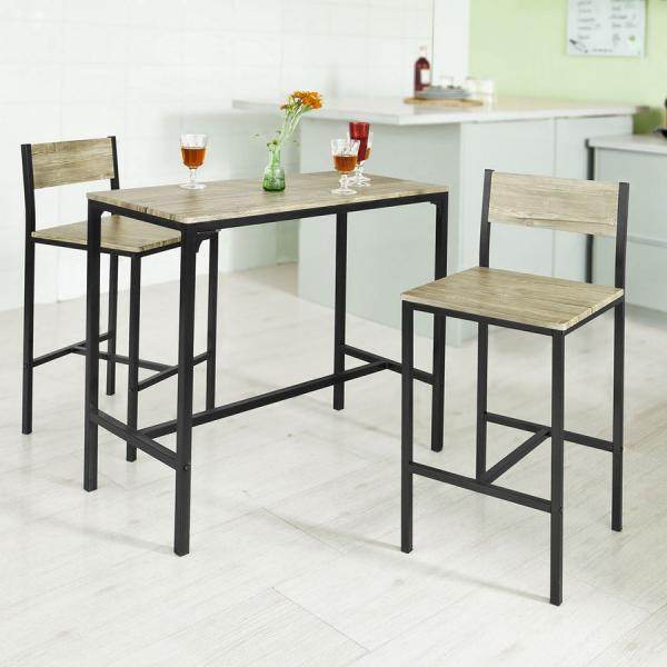 Bartisch mit 2 Hockern | Bartisch set | 3-teilig