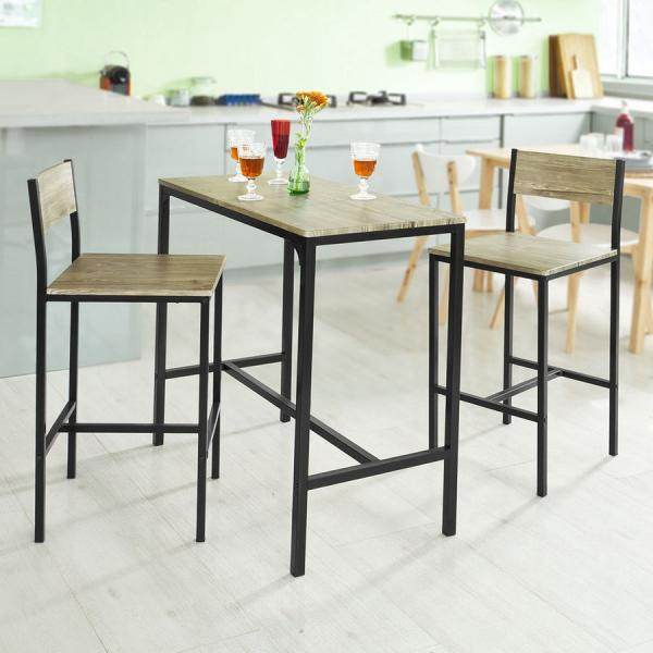 Bartisch mit 2 Hockern | Bartisch set | 3-teilig