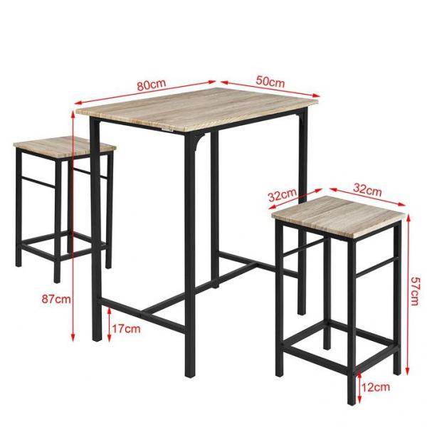 Bartisch mit 2 Hockern | Bartisch set | 3-teilig