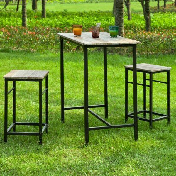 Bartisch mit 2 Hockern | Bartisch set | 3-teilig