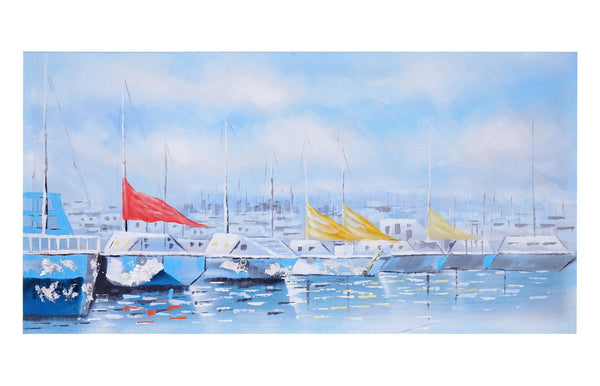 Ölgemälde Boote 100% handgemaltes Ölbild 140x70cm