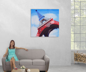 Ölgemälde Eiffelturm,100% handgemaltes Ölbild 100x80cm