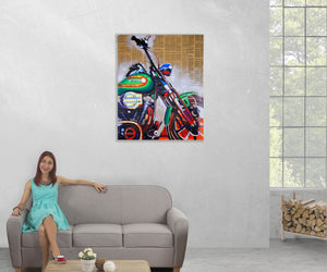 Ölgemälde Motorrad 100% handgemaltes Ölbild ~ 100x80cm