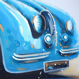 Ölgemälde Oldtimer 100% handgemaltes Ölbild 140x80cm